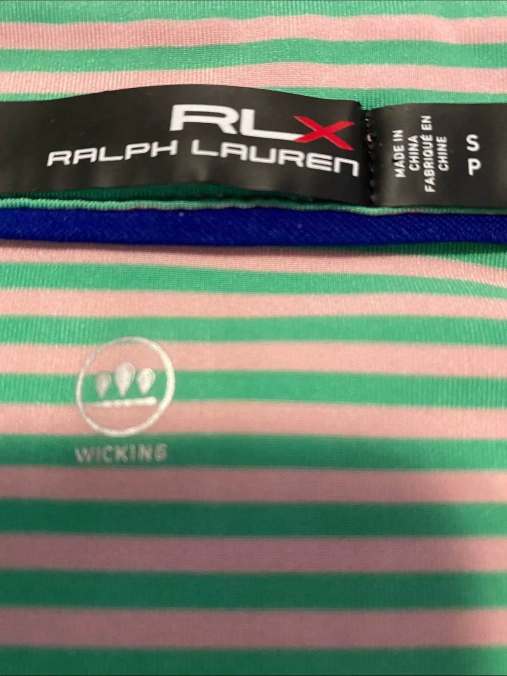 Ralph Lauren Striped Polo in Mint Green & White
